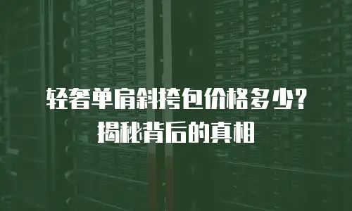 轻奢单肩斜挎包价格多少？揭秘背后的真相