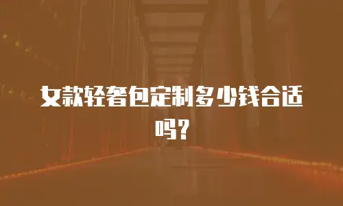 女款轻奢包定制多少钱合适吗？