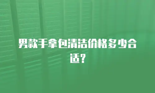 男款手拿包清洁价格多少合适？