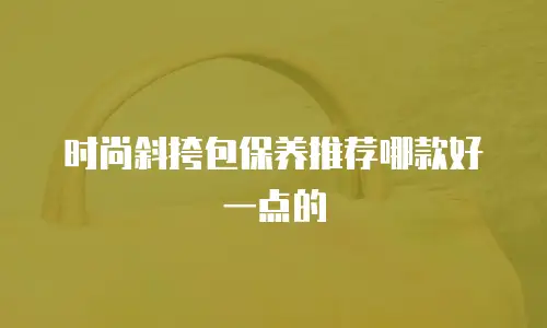 时尚斜挎包保养推荐哪款好一点的