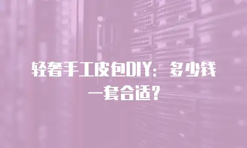 轻奢手工皮包DIY：多少钱一套合适？