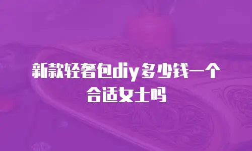 新款轻奢包diy多少钱一个合适女士吗