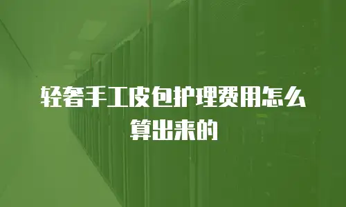 轻奢手工皮包护理费用怎么算出来的