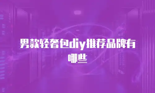 男款轻奢包diy推荐品牌有哪些