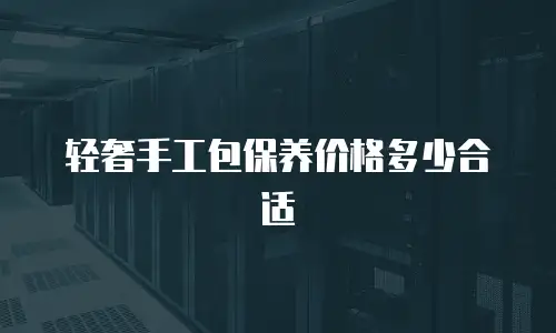 轻奢手工包保养价格多少合适
