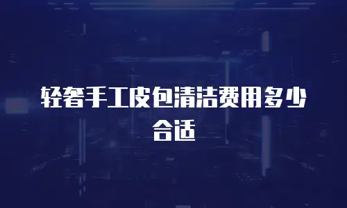轻奢手工皮包清洁费用多少合适