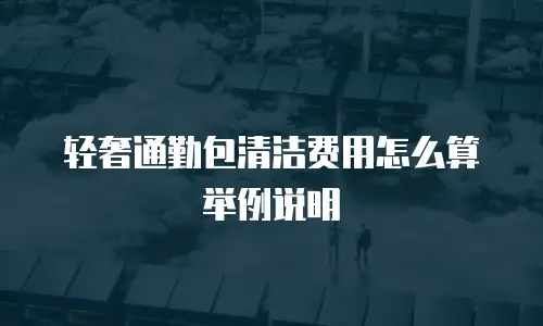 轻奢通勤包清洁费用怎么算举例说明