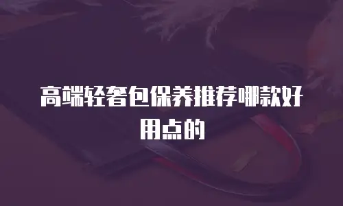 高端轻奢包保养推荐哪款好用点的