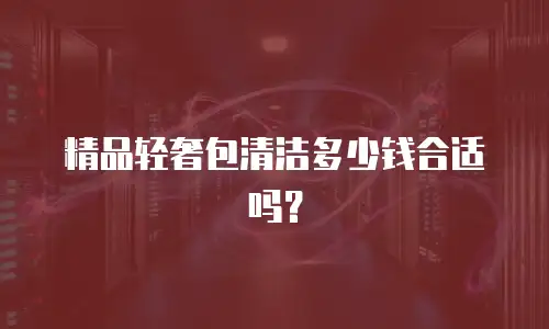 精品轻奢包清洁多少钱合适吗？