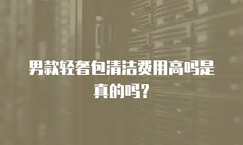 男款轻奢包清洁费用高吗是真的吗？