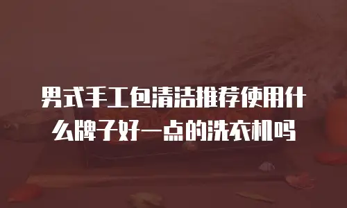 男式手工包清洁推荐使用什么牌子好一点的洗衣机吗