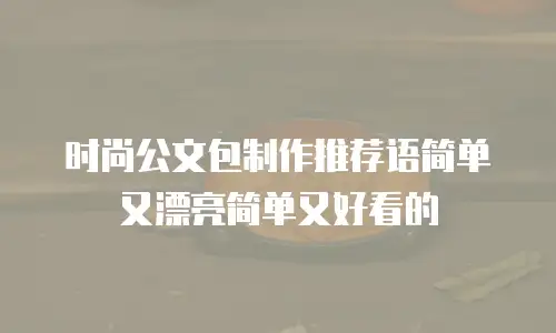 时尚公文包制作推荐语简单又漂亮简单又好看的