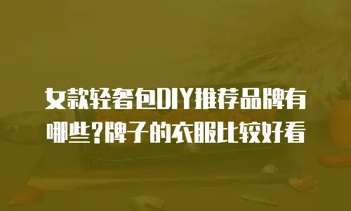 女款轻奢包DIY推荐品牌有哪些?牌子的衣服比较好看