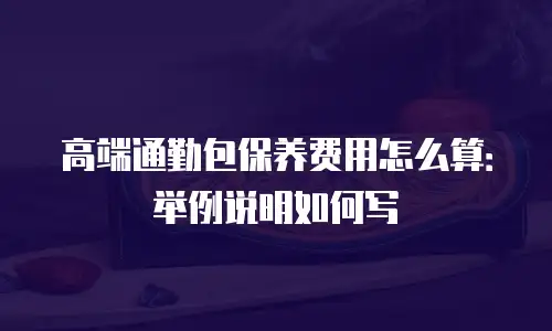 高端通勤包保养费用怎么算：举例说明如何写