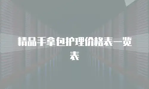 精品手拿包护理价格表一览表