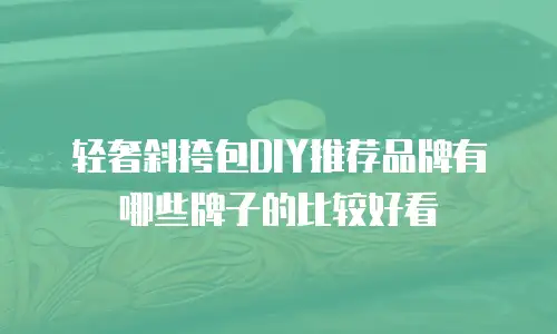 轻奢斜挎包DIY推荐品牌有哪些牌子的比较好看