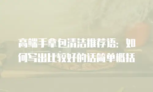 高端手拿包清洁推荐语：如何写出比较好的话简单概括