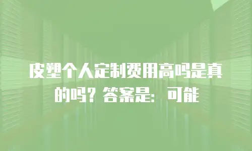 皮塑个人定制费用高吗是真的吗？答案是：可能