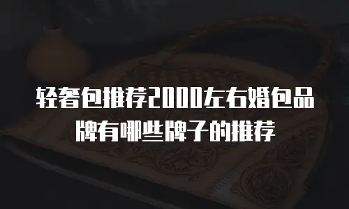 轻奢包推荐2000左右婚包品牌有哪些牌子的推荐