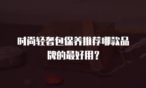 时尚轻奢包保养推荐哪款品牌的最好用？
