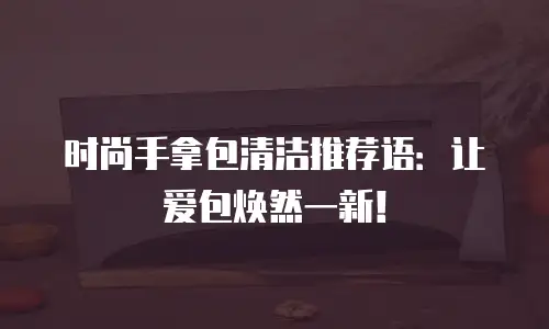 时尚手拿包清洁推荐语：让爱包焕然一新！