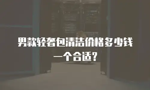 男款轻奢包清洁价格多少钱一个合适？