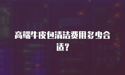 高端牛皮包清洁费用多少合适？
