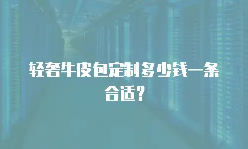 轻奢牛皮包定制多少钱一条合适？