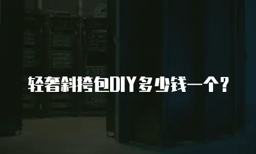 轻奢斜挎包DIY多少钱一个？