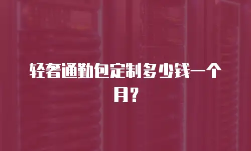 轻奢通勤包定制多少钱一个月？