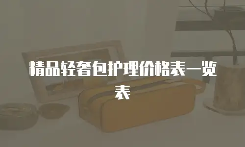 精品轻奢包护理价格表一览表