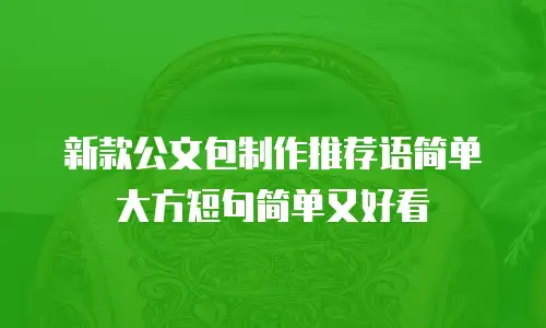 新款公文包制作推荐语简单大方短句简单又好看