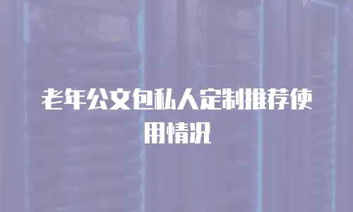 老年公文包私人定制推荐使用情况