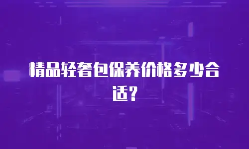 精品轻奢包保养价格多少合适？