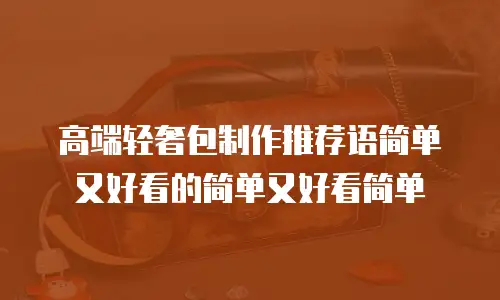 高端轻奢包制作推荐语简单又好看的简单又好看简单
