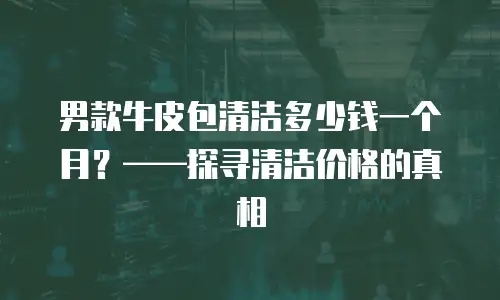 男款牛皮包清洁多少钱一个月？&mdash;&mdash;探寻清洁价格的真相