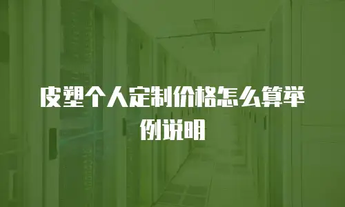 皮塑个人定制价格怎么算举例说明