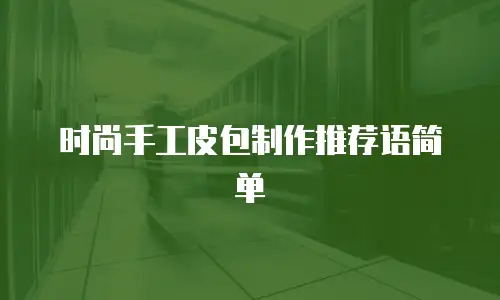 时尚手工皮包制作推荐语简单