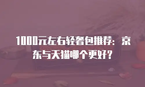 1000元左右轻奢包推荐：京东与天猫哪个更好？