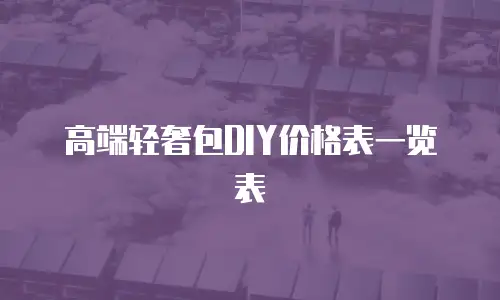 高端轻奢包DIY价格表一览表