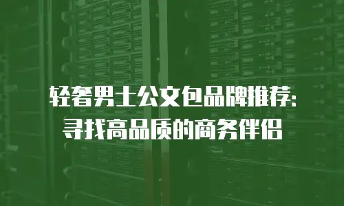 轻奢男士公文包品牌推荐：寻找高品质的商务伴侣