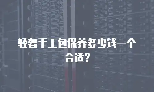 轻奢手工包保养多少钱一个合适？