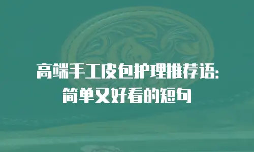 高端手工皮包护理推荐语：简单又好看的短句
