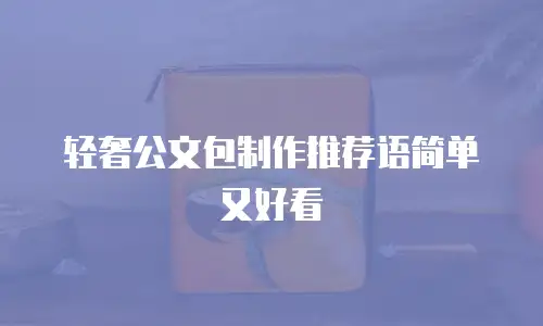 轻奢公文包制作推荐语简单又好看