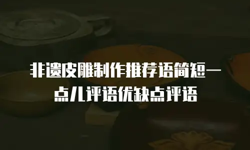 非遗皮雕制作推荐语简短一点儿评语优缺点评语