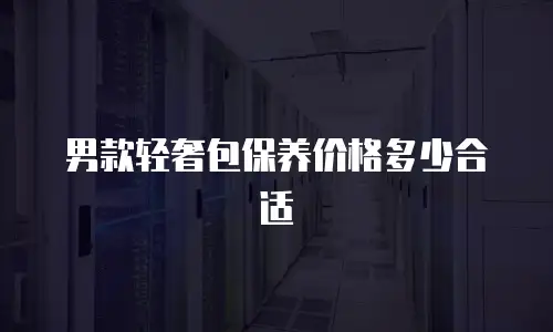 男款轻奢包保养价格多少合适