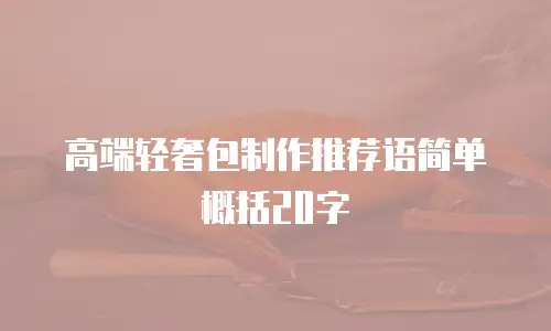 高端轻奢包制作推荐语简单概括20字