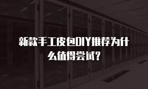 新款手工皮包DIY推荐为什么值得尝试？
