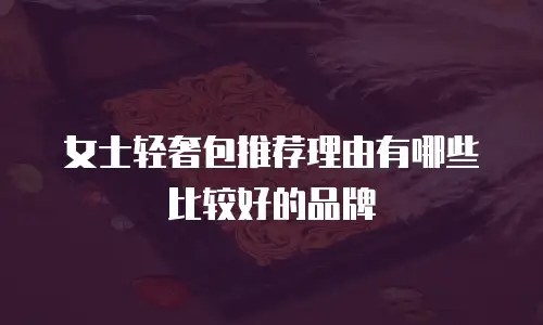 女士轻奢包推荐理由有哪些比较好的品牌