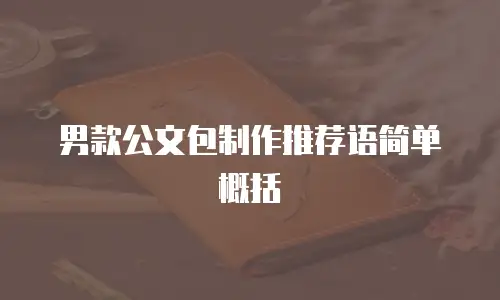男款公文包制作推荐语简单概括